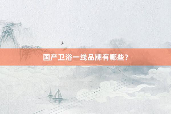 国产卫浴一线品牌有哪些？